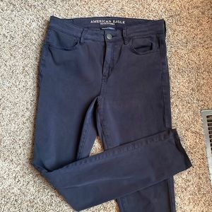 American Eagle high-rise jagging dark blue super super stretch X4 size 10 US